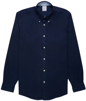 Regent Regelijke FIT Nionurs Sport Overhemd, Oxford Stretch, knoop-down kraag Brooks Brothers , Blue , Heren - L,M