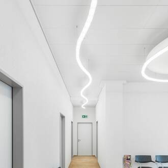 Regent Wiggle lichtband DALI 150cm 48W 4.000K zilver, opaal