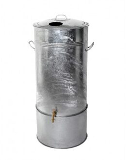 Regenton Verzinkt Staal 150 Liter - Deksel Met Gat Black