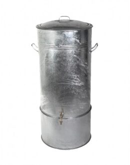 Regenton Verzinkt Staal 150 Liter - Dichte Deksel en Slangaansluiting Black