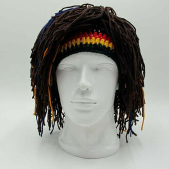Reggae Dreadlocks Unisex Jamaicaanse Gebreide Mutsen Pruik Gevlochten Hoed Rasta Haar Hoed