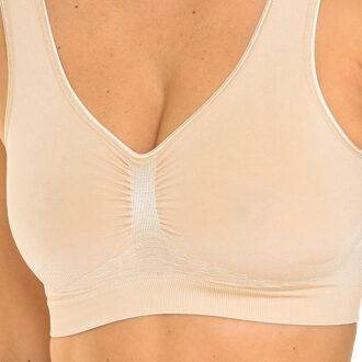Reggiseño push up bh Goud 110621 vrouw Beige