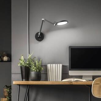 Regina LED wandlamp, zwart, CCT, dimbaar, instelbaar