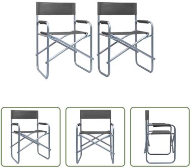 Regisseursstoel - Inklapbaar - Grijs - Staal - 48 x 57 x 79 cm
