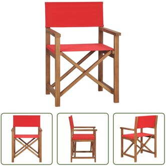 Regisseursstoel Teak - Tuinmeubel - 57.5 x 54.5 x 85 cm - Rood