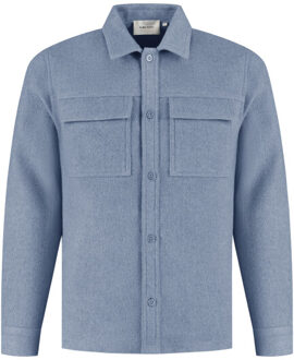 Regular fit flannel overshirts Blauw - XXL