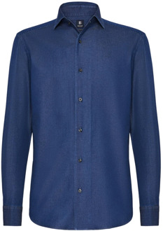 Regular Fit Katoenen Denim Overhemd Boggi Milano , Blue , Heren - 2Xl,Xl,L,M,S