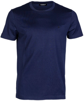 Regular Fit Katoenen T-Shirt met Voorlogo Dondup , Blue , Heren - 2XL