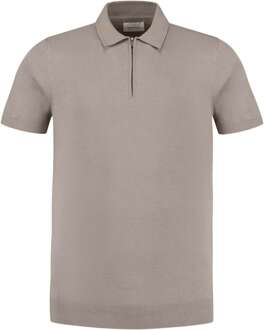 Regular fit polo ss knitwear taupe Beige - XL
