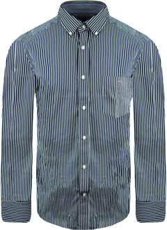 Regular Heren Blauw Oxford Overhemd - maat