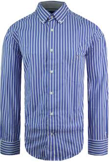 Regular Heren Blauw/Wit Oxford Overhemd - maat
