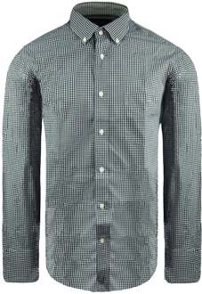 Regular Heren Navy/Wit Oxford Overhemd Groen