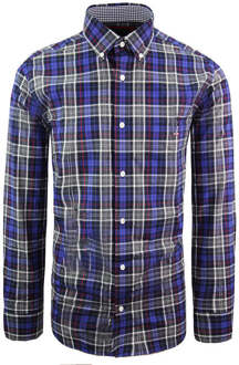 Regular Heren Oxford Katoenen Overhemd Paars - M