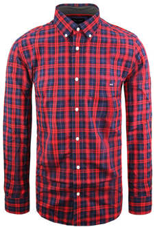 Regular Heren Rood Oxford Overhemd