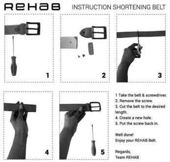 Rehab 162115401-belt greg wall 1200-black Zwart - 115