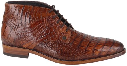 Rehab Barry Bussines Shoe croco 421 Rehab , Bruin , Heren - 45 Eu,43 Eu,41 Eu,42 Eu,44 EU