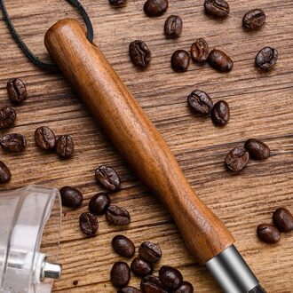 Reinigingsborstel Voor Koffiemolen Natuurlijke Haren Zwarte Walnoot Espresso Borstel