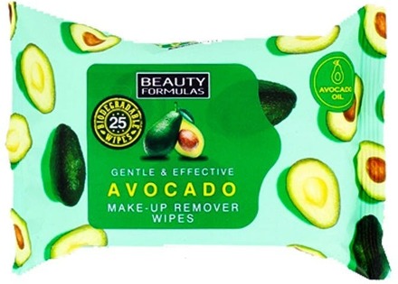 Reinigingsdoekjes Beauty Formulas Avocado Make-Up Remover Wipes 25 st