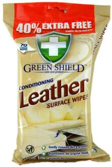 Reinigingsdoekjes Green Shield Verzorgende Reinigingsdoekjes voor Leren oppervlakken 70 st