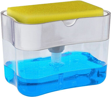 Reinigingsvloeistof Schuim Dispenser Container Handpers Zeep Organisator Keuken Cleaner Tool Zeep Pomp Dispenser Met Spons Houder 02