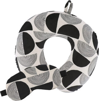 Reis nekkussen en oogmasker set - wit - polyester/zijde - ophanglus - voor onderweg