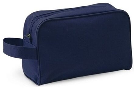 Reis toilettas/etui navy met handvat 21,5 cm voor heren/dames - Toilettassen Blauw
