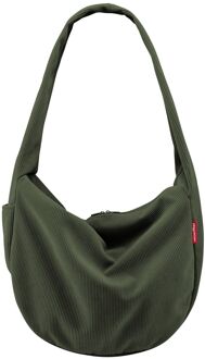 Reisenthel Moonbag Cord dark matcha schoudertas dames Groen - H 33 x B 48 x D 14 cm