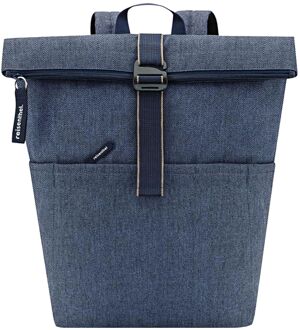Reisenthel Rolltop Backpack herringbone dark blue Blauw - H 43 x B 43 x D 17 cm