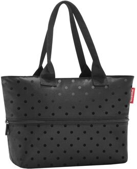 Reisenthel Shopping Shopper e1 glossy dots black damestas Zwart - H 26.5 x B 50 x D 16.5 cm
