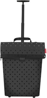 Reisenthel Shopping Trolley M Frame glossy dots black boodschappentrolley Zwart - H 53 x B 43 x D 21 cm