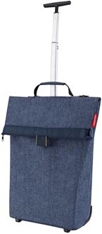 Reisenthel Shopping Trolley M herringbone dark blue boodschappentrolley Blauw - H 53 x B 43 x D 21 cm