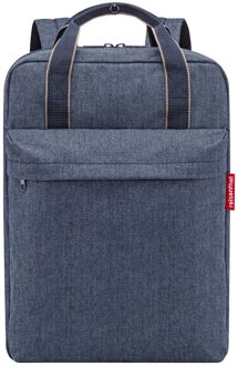 Reisenthel Travelling Allday laptop laptop rugzak M herringbone dark blue Blauw - H 39 x B 30 x D 13 cm