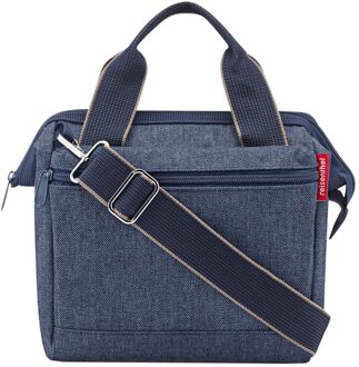 Reisenthel Travelling Allrounder Cross herringbone dark blue damestas Blauw - H 24 x B 22 x D 13 cm