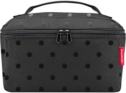 Reisenthel Travelling Beautycase glossy dots black Zwart - H 18 x B 27 x D 17 cm