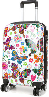 Reiskoffer met harde schaal en bedrukte reiskoffer met 4 wielen Veelkleurig