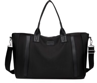 Reistas Grote Capaciteit Effen Kleur Mode Rits Schouder Messenger Bags Luxe Handtas Tas zwart