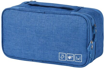 Reistas Waterdicht Kationische Tas Multifunctionele Draagbare Ondergoed Tas Sokken Opbergtas Bagage Organizer lucht blauw