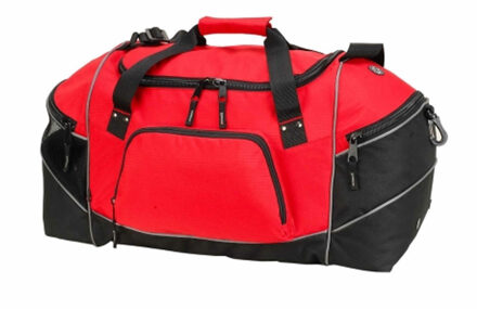 Reistas/weekendtas/sporttas model Daytona - 60 x 31 x 27 cm - 4 vakken - rood/zwart - Reistas (volwassen)