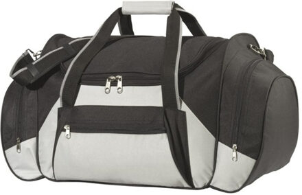 Reistas/weekendtas/sporttas model Iceland - 60 x 33 x 29 cm - 3 vakken - grijs/zwart