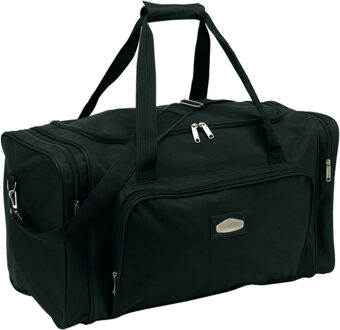 Reistas/weekendtas/sporttas model Laser - 58 x 28 x 33 cm - 4 vakken - zwart