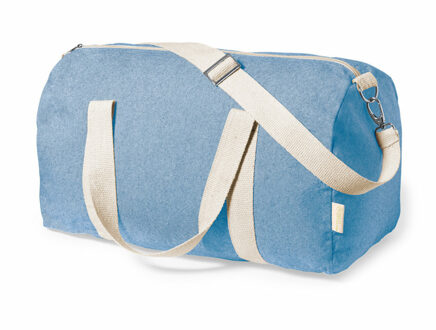 Reistas/weekendtas/sporttas model Nature - 49 x 26 x 24 cm - Retro blauw/naturel