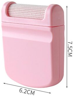 Reizen Draagbare Handmatige Haar Bal Trimmer Lint Remover Stof Haar Statische Dubbele Hoofd Borstel Voor Jas Kleren Schoonmaken Verwijderen roze