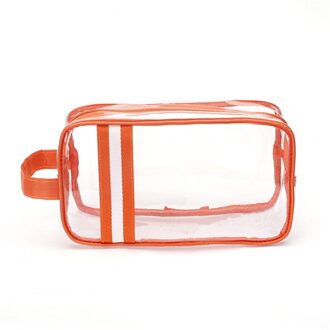Reizen Grote Capaciteit Draagbare Opslag Waszak Outdoor Waterdichte Transparante Cosmetische Tas oranje-L