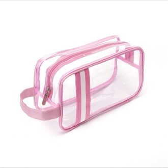 Reizen Grote Capaciteit Draagbare Opslag Waszak Outdoor Waterdichte Transparante Cosmetische Tas roze-S