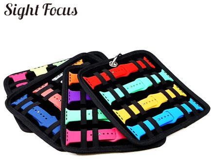 Reizen Horlogebanden Storage Case Voor Apple Samsung Horloge Band Strap Organizer Carry Bag Display Box Clutch Horloge Roll Houder Pouch 4 pages en ring