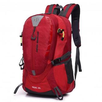 Reizen Mannen Vrouwen Leisure Rits Rugzak Outdoor Wandelen Draagbare Dagrugzak Bag Met Compartimentenzak Camping Klimmen Apparatuur Rood