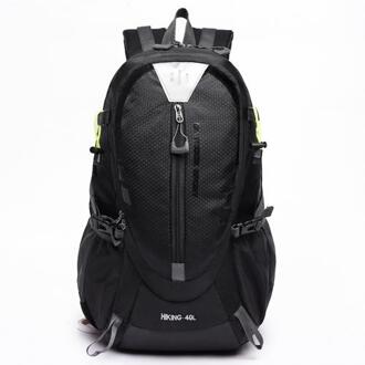 Reizen Mannen Vrouwen Leisure Rits Rugzak Outdoor Wandelen Draagbare Dagrugzak Bag Met Compartimentenzak Camping Klimmen Apparatuur zwart