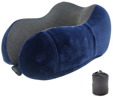 Reizen Nekkussen Memory Foam U-Vormige Hals Ondersteuning Hoofdsteun Reizen Kussens Health99 marine blauw
