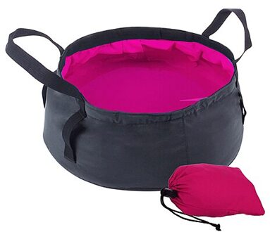 Reizen Opvouwbare Bassin Camping Wastafel Water Emmer Opvouwbare Wastafel Voetenbad Tas Outdoor Bagage Verpakking Organisatoren Accessoires roos rood