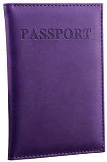 Reizen PU Lederen Paspoort Dekt Vrouwen Mannen Reizen Creditcardhouder Reizen ID Cover Holder Protector Organizer Paspoort Zak paars
